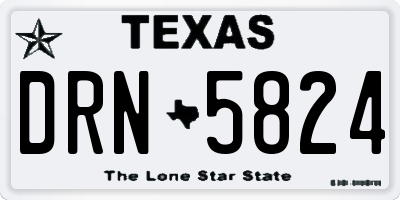 TX license plate DRN5824