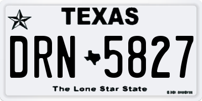 TX license plate DRN5827
