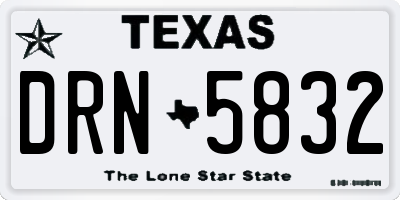 TX license plate DRN5832