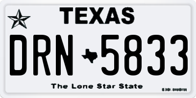 TX license plate DRN5833