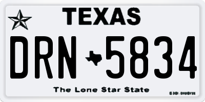 TX license plate DRN5834