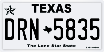 TX license plate DRN5835