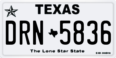 TX license plate DRN5836