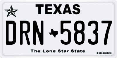 TX license plate DRN5837