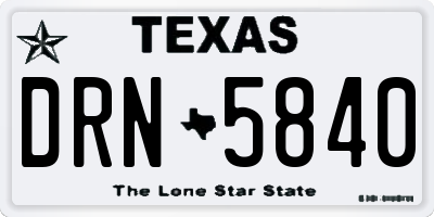 TX license plate DRN5840