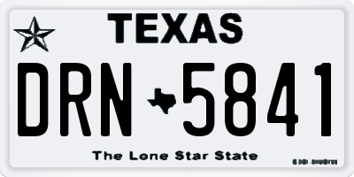 TX license plate DRN5841