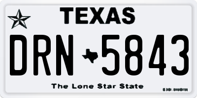 TX license plate DRN5843