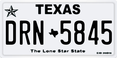 TX license plate DRN5845