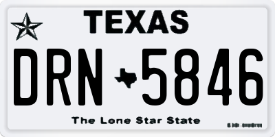 TX license plate DRN5846