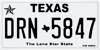 TX license plate DRN5847