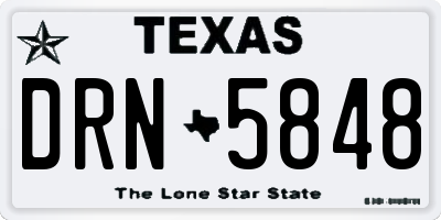 TX license plate DRN5848