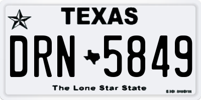TX license plate DRN5849