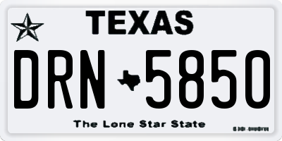 TX license plate DRN5850