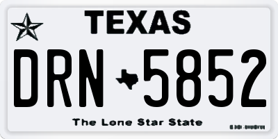 TX license plate DRN5852