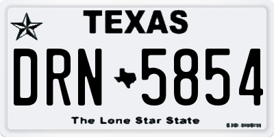 TX license plate DRN5854