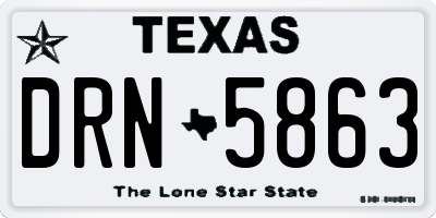 TX license plate DRN5863