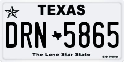 TX license plate DRN5865