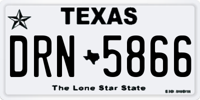 TX license plate DRN5866