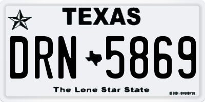 TX license plate DRN5869