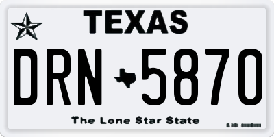 TX license plate DRN5870