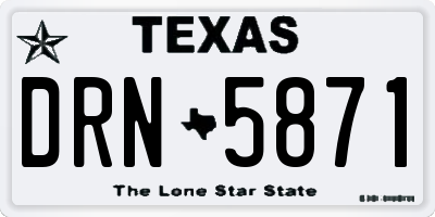 TX license plate DRN5871