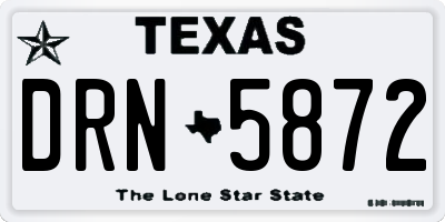 TX license plate DRN5872