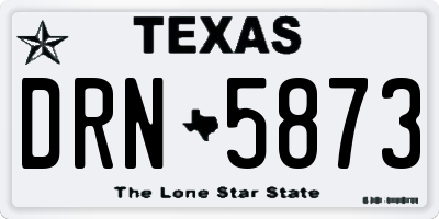 TX license plate DRN5873