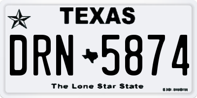 TX license plate DRN5874