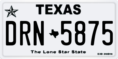 TX license plate DRN5875