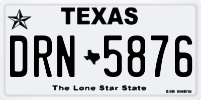 TX license plate DRN5876