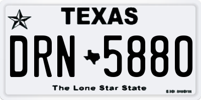 TX license plate DRN5880