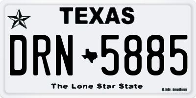 TX license plate DRN5885