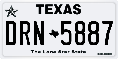 TX license plate DRN5887