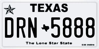 TX license plate DRN5888