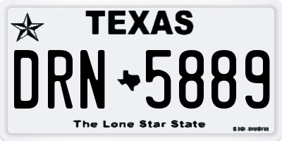 TX license plate DRN5889