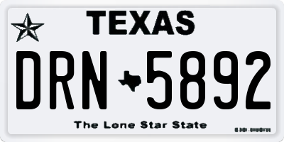 TX license plate DRN5892