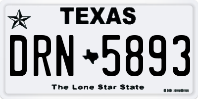 TX license plate DRN5893