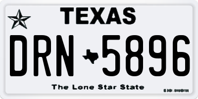 TX license plate DRN5896