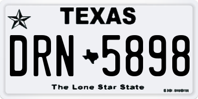 TX license plate DRN5898