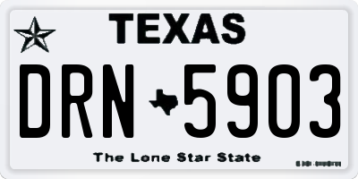 TX license plate DRN5903