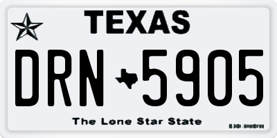 TX license plate DRN5905