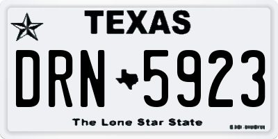 TX license plate DRN5923