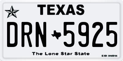 TX license plate DRN5925