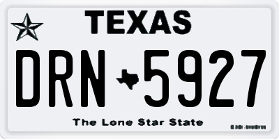 TX license plate DRN5927