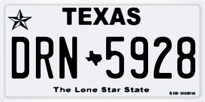 TX license plate DRN5928