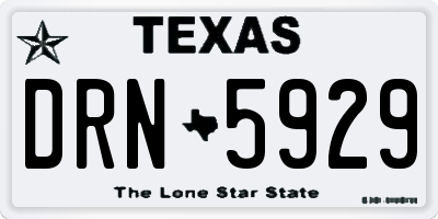 TX license plate DRN5929