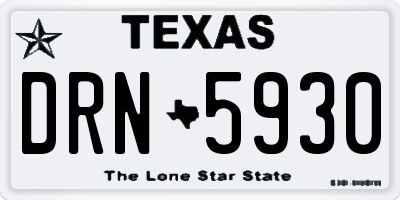 TX license plate DRN5930