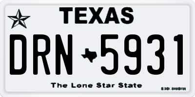 TX license plate DRN5931