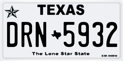 TX license plate DRN5932