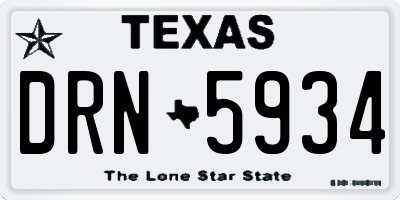 TX license plate DRN5934